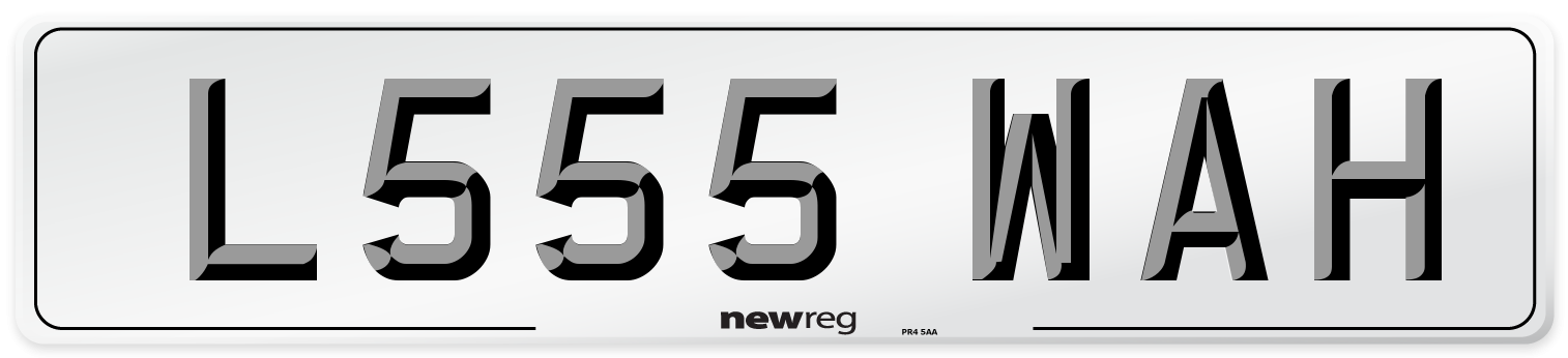 L555 WAH Number Plate from New Reg